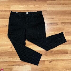 GAP Women's Skinny Ankle Pants Black‎ White Polka Dot Size 16R